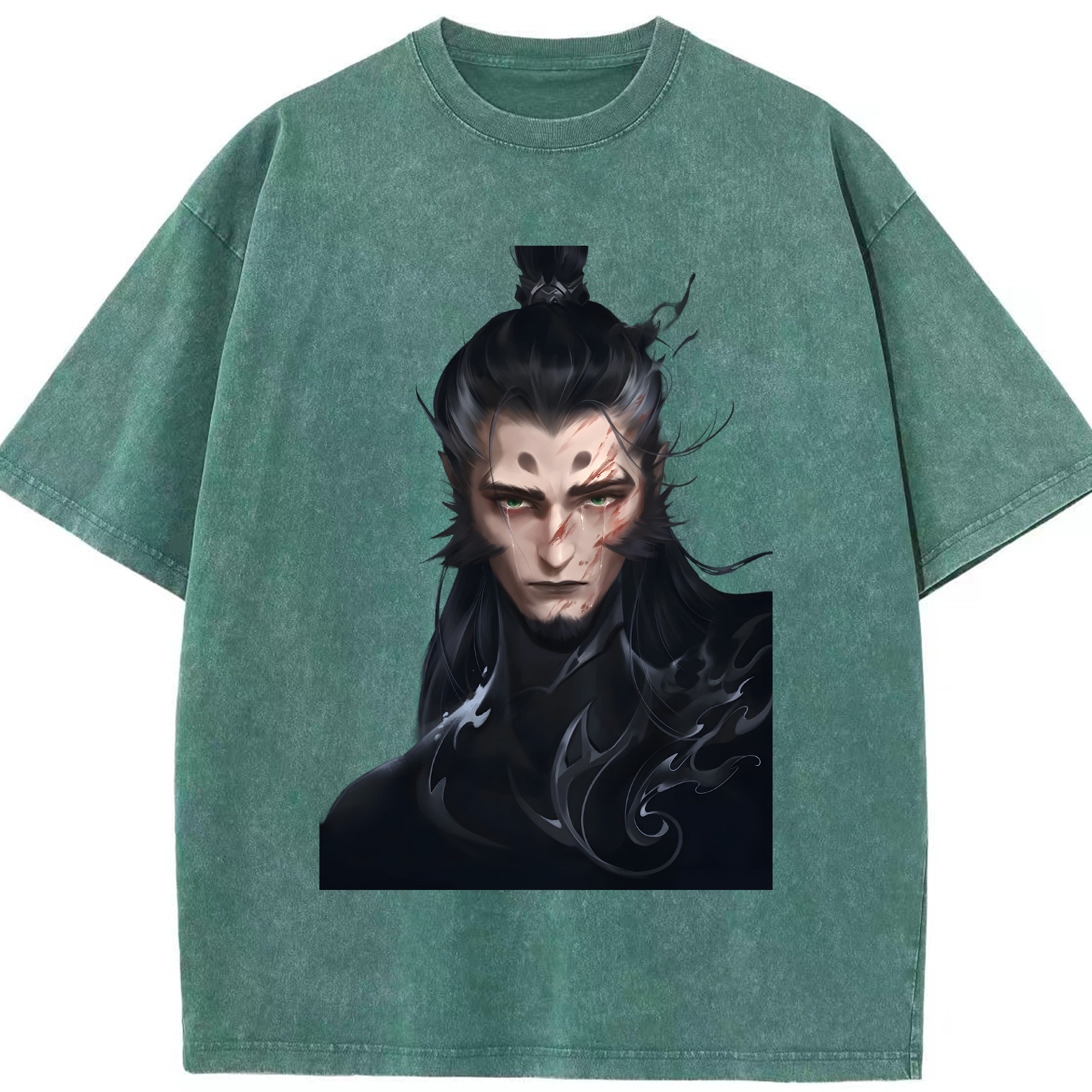 （画像用） Ne Zha 2 ナタ 魔童の大暴れ 綿100% ヴィンテージ風 半袖Tシャツ（フロントプリント）